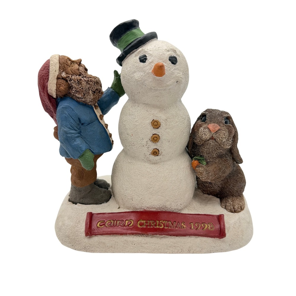 Tom Clark Cairn Christmas 1998 Gnome Snowman Rabbit Figurine Collectible